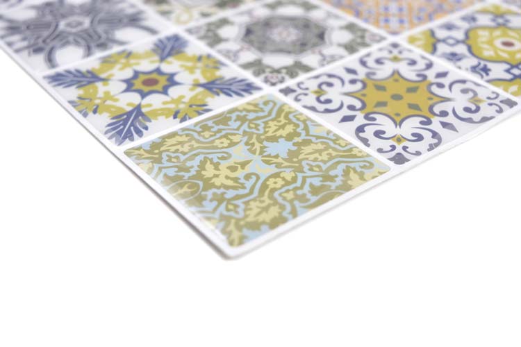 Mosaïque vinyle retro multicolor 25,5 x 25,5 cm