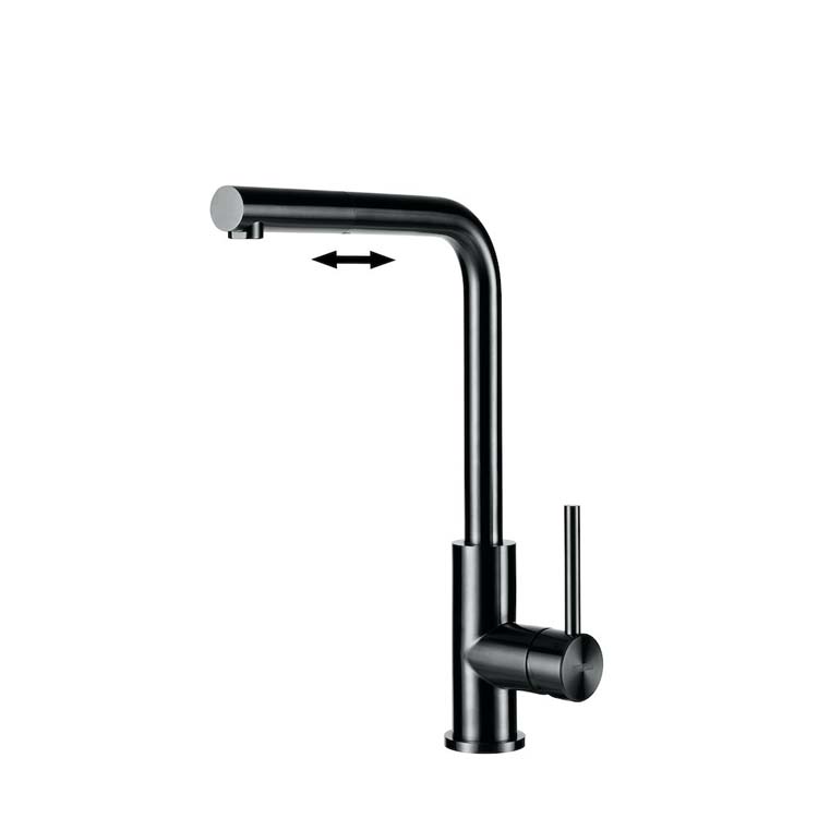 Robinet de cuisine Lorreine Tweed gunmetal avec bec extractible