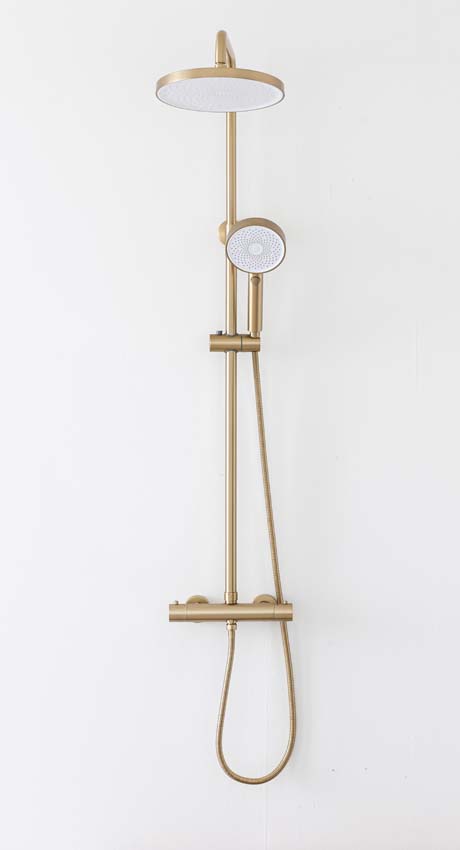 Doucheset Melody thermostatisch brushed gold