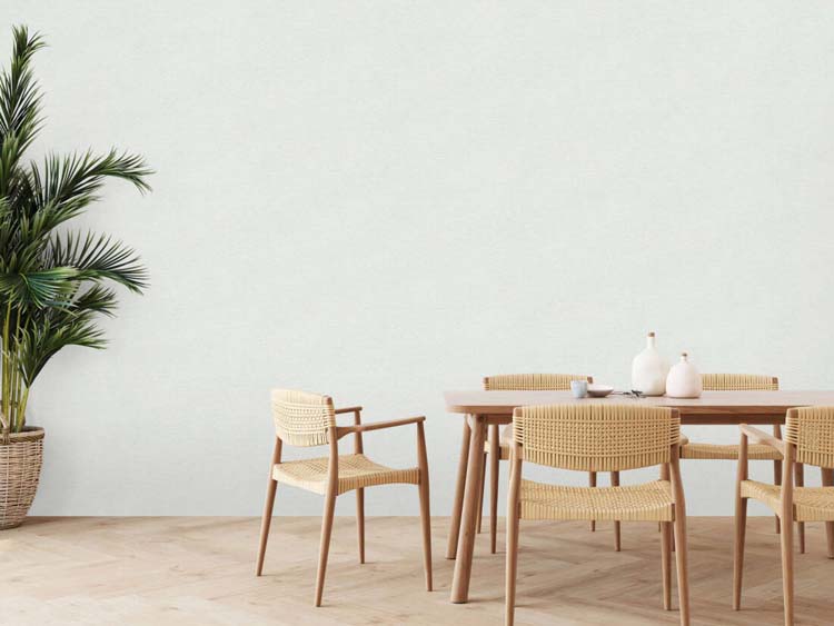 Vinyl op vliesbehang botanisch uni lichtgroen 0,53x10,05m