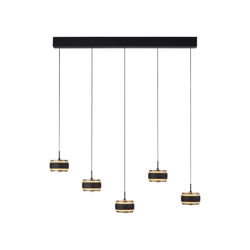 Hanglamp Easy Lift - Zwart - 101cm - Dimbaar - 5x8W - 2200-5000K - met afstandsbediening