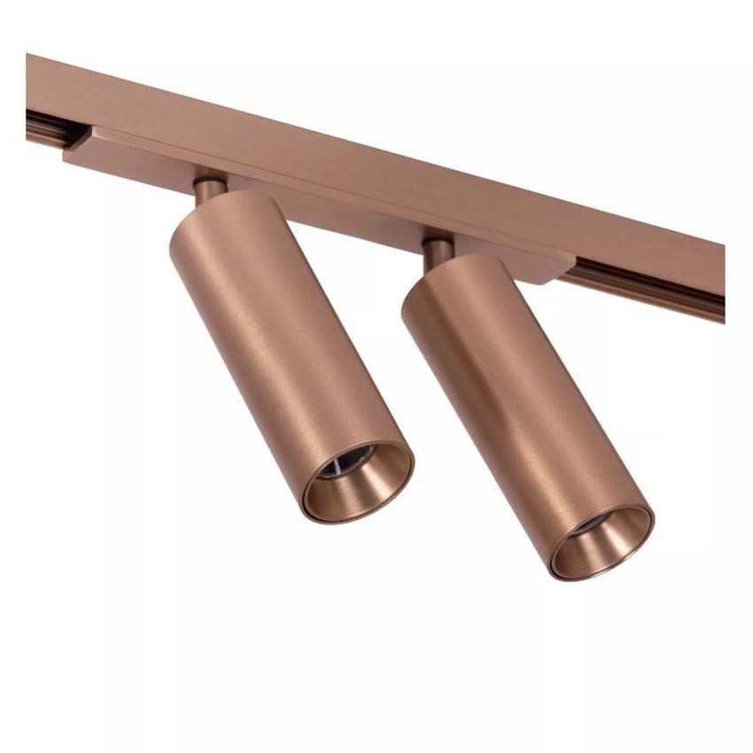 Lucide Premium Linial Moxx Railspot - 1-fase Railsysteem / Smart Railverlichting - 48V - 2xLED Dimbaar - Champagne