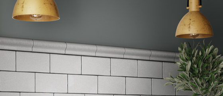 Decor pour carrelage Metro blanc mat 5x30cm