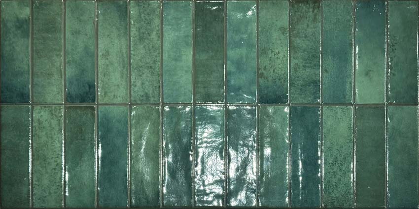 Carrelage mural Marrakech brillant vert 32x62cm