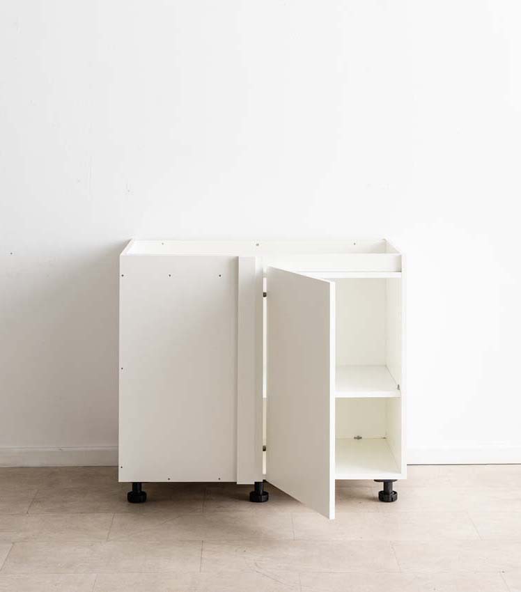 Armoire de cuisine d'angle Plenti blanc 112cm gauche