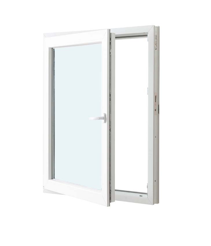 1-VL draaikiepraam pvc wit budget B750XH1000 mm links 1-VL draaikiepraam pvc wit budget B750XH1000 mm links
