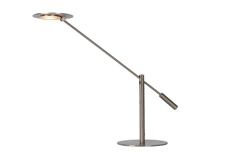 Lucide ANSELMO - Lampe de bureau - Ø 25 cm - LED Dim. - 1x9W 3000K - Chrome Dépoli