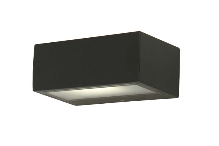 Buitenverlichting LED wandlamp rechthoek donker grijs E27