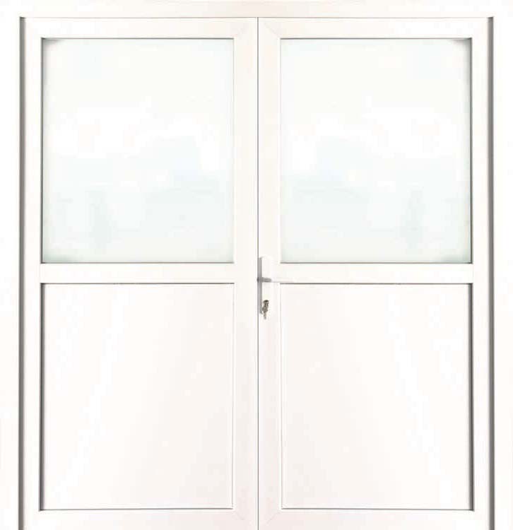 Buitendeur PVC Wit Dubbel Halfglas 1800x2100mm L