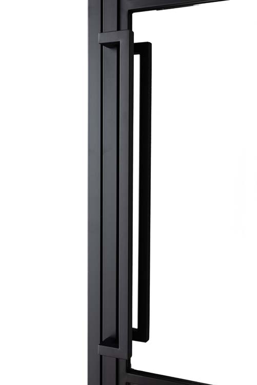 Porte intérieure simple en acier Tara noir 8V poussant à gauche sur mesure