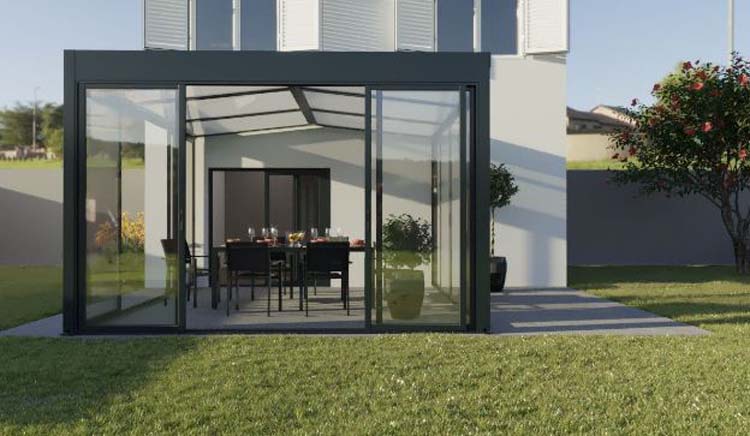 Veranda Versailles alu anthracite 400 x 350 x 240 cm