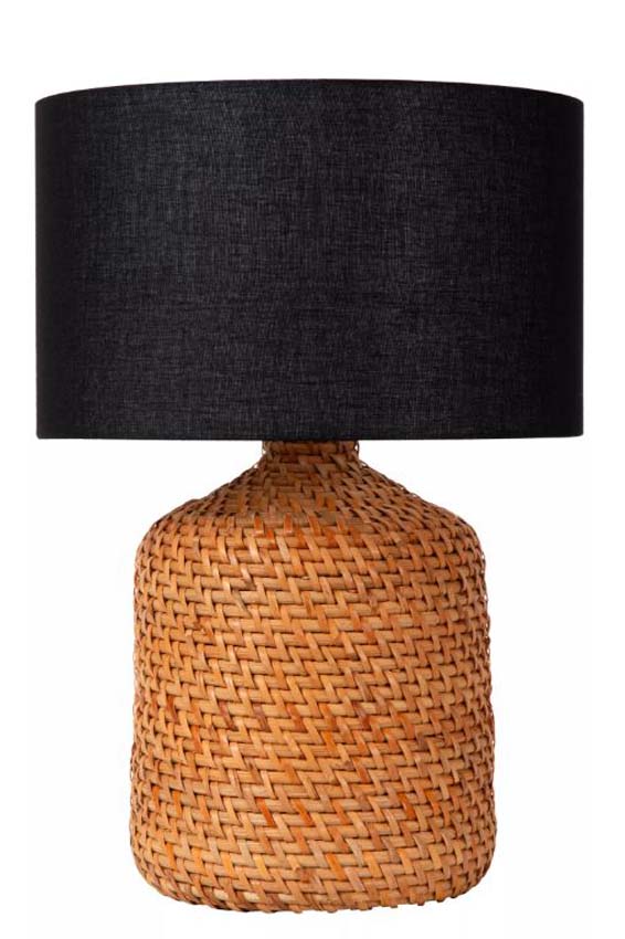 Lucide Premium Arrah - Lampe de table - Naturel - Ø35cm - E27 - 1x40W - Cylindre