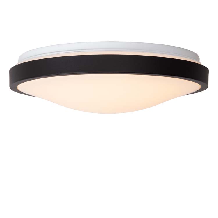 Lucide DASHER - Plafonnier Salle de bains - Ø 34,8 cm - LED - 1x18W 2700K - IP44 - Noir
