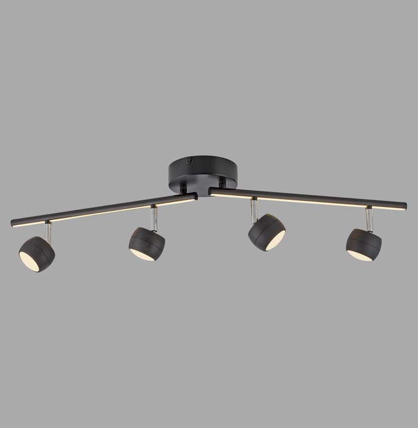 Spot plafond - noir - 13x75cm - dimmable - 4x5,35W - 3000K
