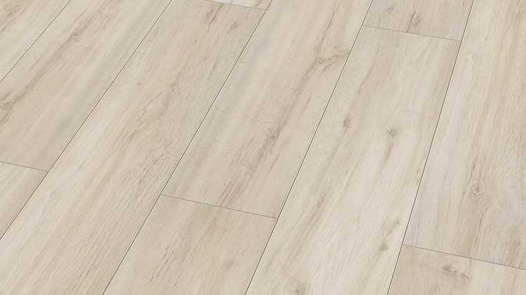 Sol stratifié clic 1286x194x8mm avec v-rainure chêne creme