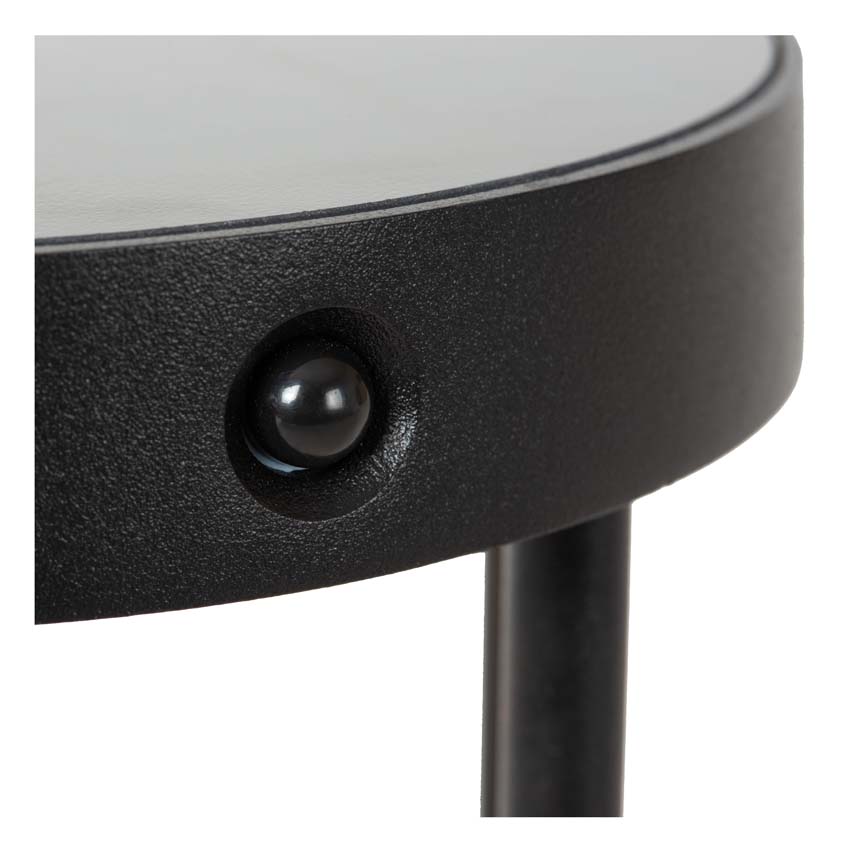 Borne extérieur Solar Eon - noir - Ø16cm - 1x2W - 2850K/3150K - IP54 - détecteur jour/nuit