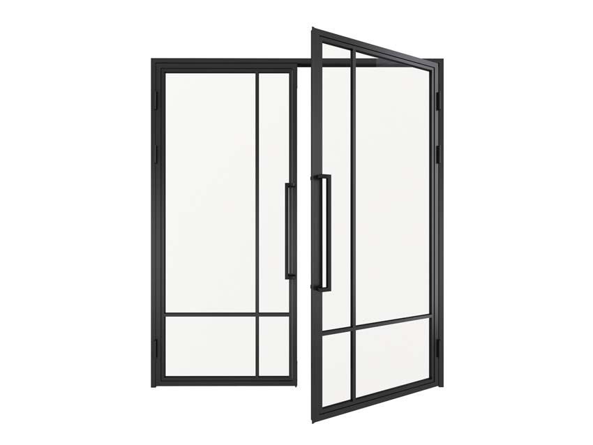Porte intérieure double en acier Tara 2x 4R 176x204cm droite