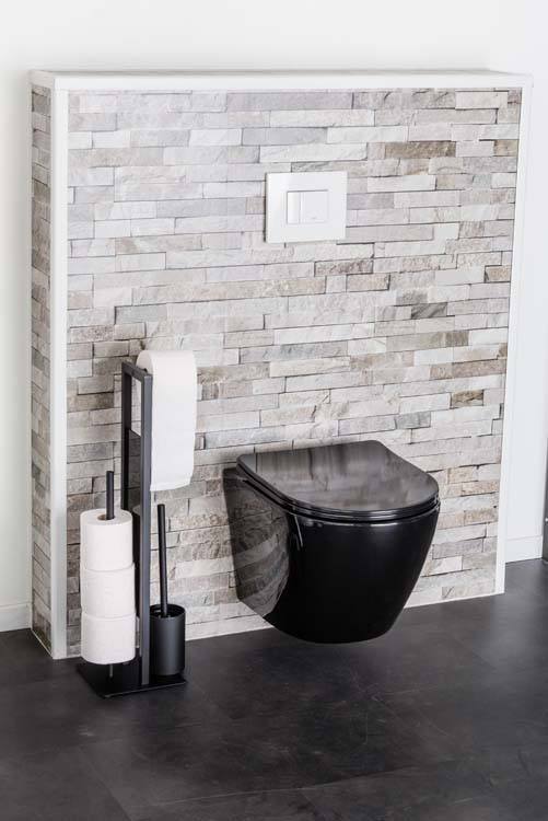 Wc Gary sans bord suspendu avec siège de toilette noir
