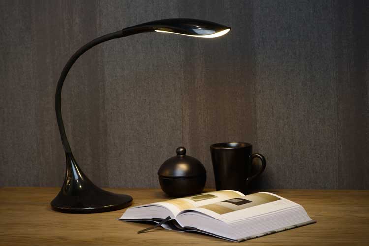 Lucide EMIL - Bureaulamp - Ø 17 cm - LED Dimb. - 1x4W 3000K - Zwart