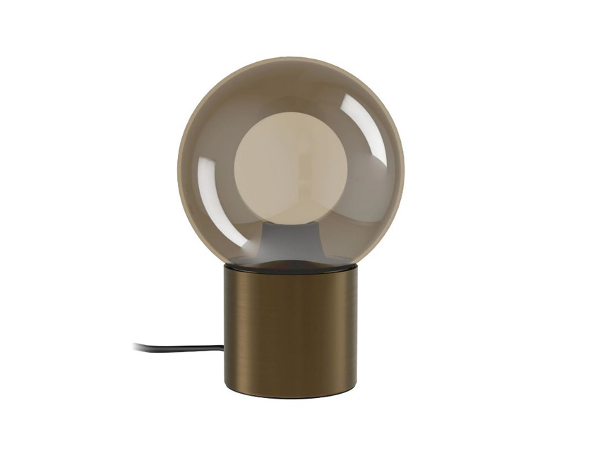 Lampe de table - bronze/marron - Ø12xH17,5cm - dimmable - E14 - 1x25W - commande tactile