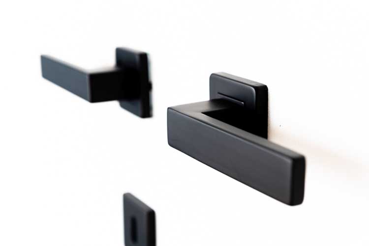 Poignée de porte Felipe noir mat carré 1 paire