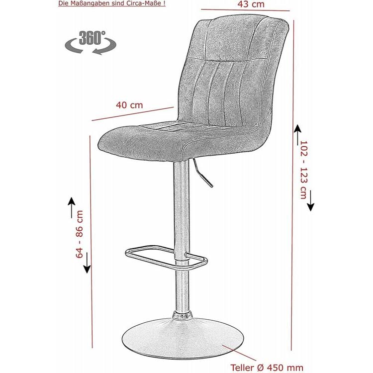Chaise de bar Kelly anthracite