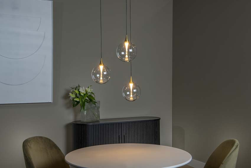 Lucide GISELA - Hanglamp - Ø 36 cm - LED Dimb. - 3x4,3W 2700K - Transparant