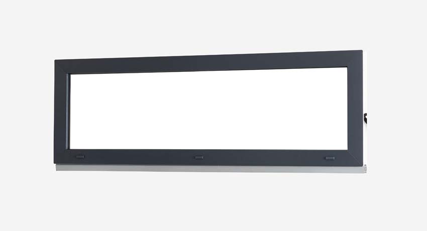 Châssis fixe pvc Deceuninck Elegant Infinity anthra/bl B1500xH500 mm