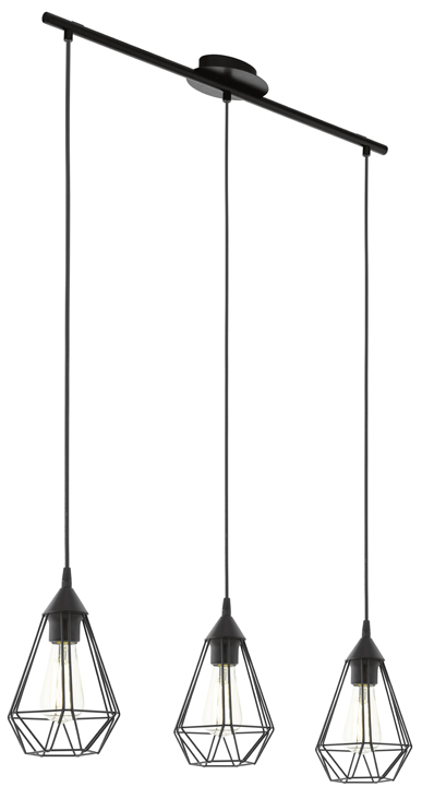 Hanglamp zwart 3 lichten