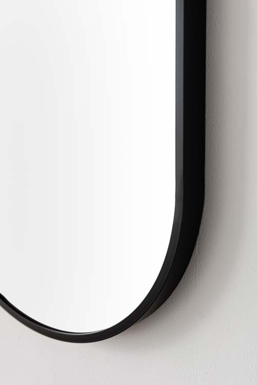 Spiegel Rens ovaal zwarte kader 40x80cm