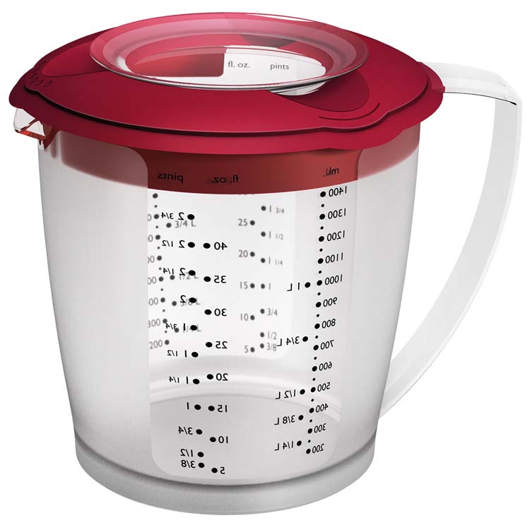Maatbeker Helena met deksel Westmark kunststof rood 1.4L