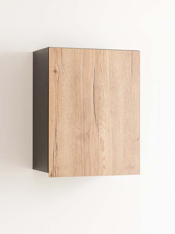 Keukenkast Plenti hangkast zwart/houtlook 60x78cm