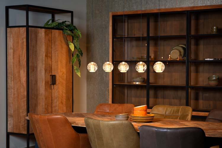 Lucide DILENKO - Suspension - LED Dim. - 5x3,5W 2700K - Or Mat / Laiton