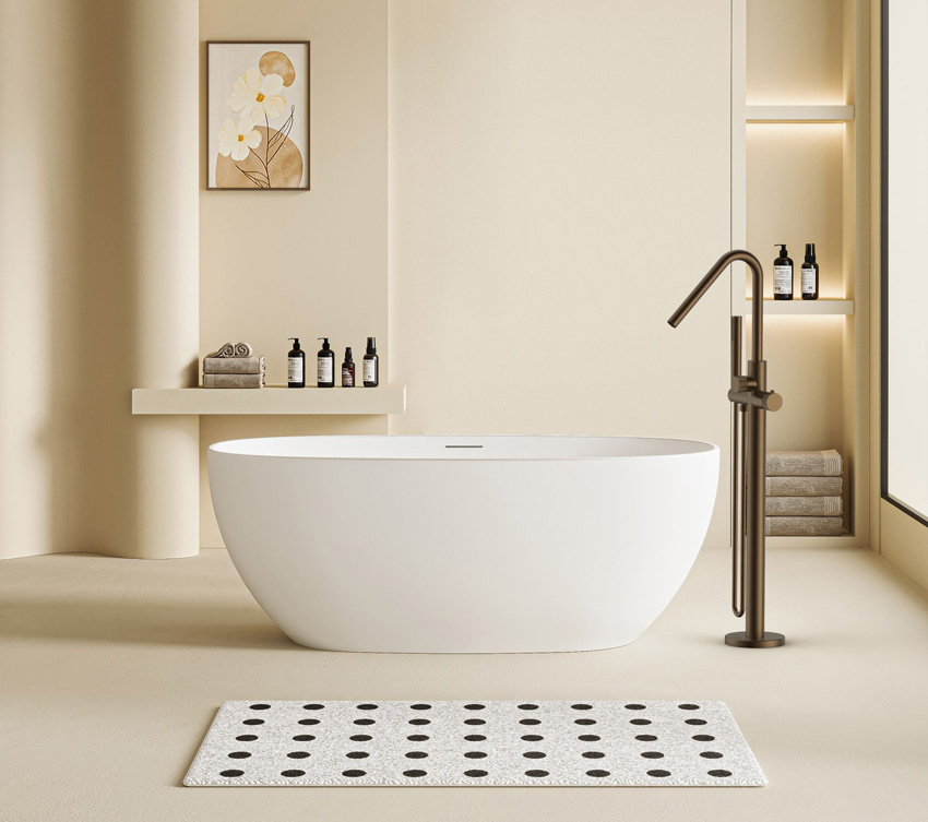 Badkraan Vera thermostatisch vrijstaand brons