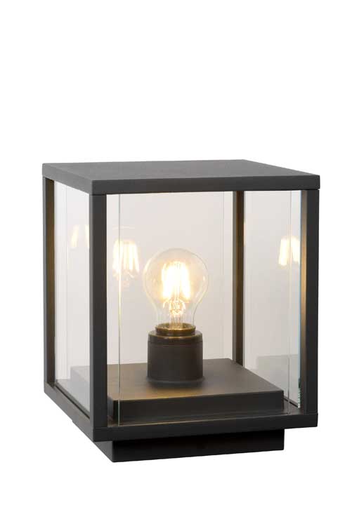 Lucide CLAIRE - Borne extérieur Extérieur - E27 - IP54 - Anthracite