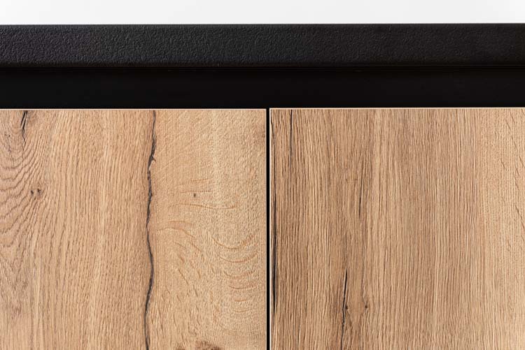 Keukenkast Plenti onderkast 100cm zwart-houtlook