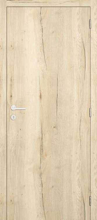 Porte intérieure complète Pro Real Wood Oak vertical bois 201,5x83cm tubulaire droite + châssis coulissant 8-10,5cm