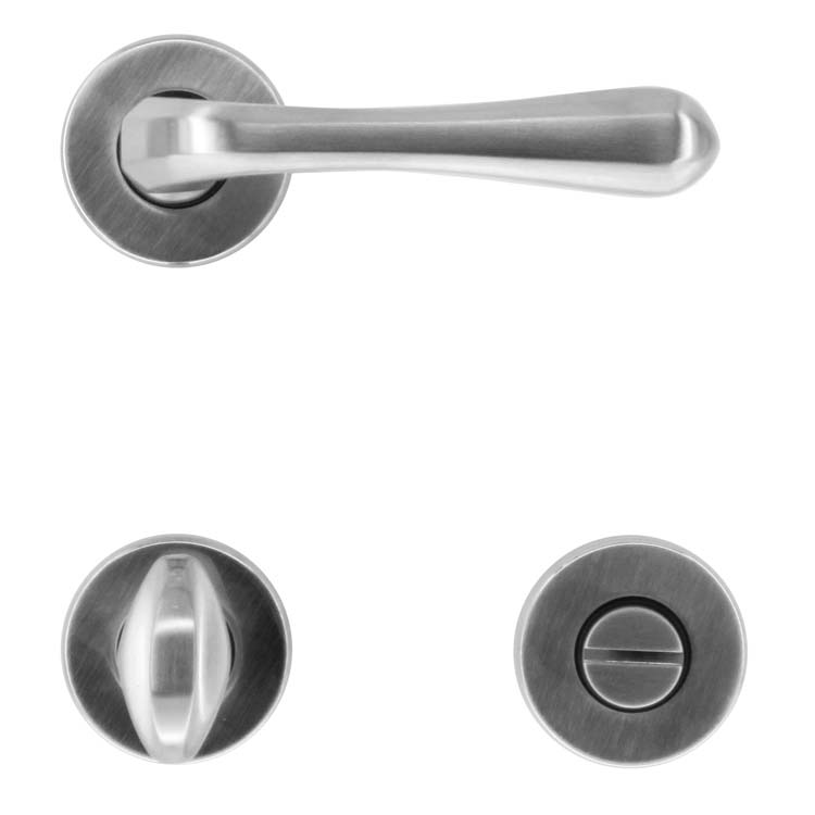Deurkruk pro alba inox look met WC-slot