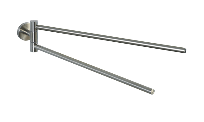 Porte-serviette Wenko Bosio double 60x5,5x7cm inox mat