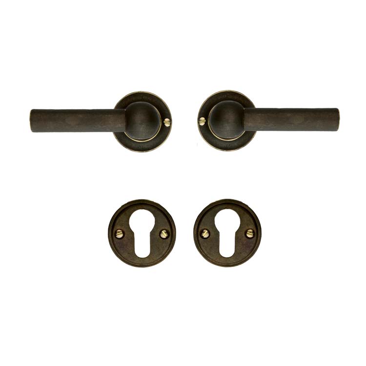 Poignée de porte pro pienza nouveau L+L cuivre rosace cylindre