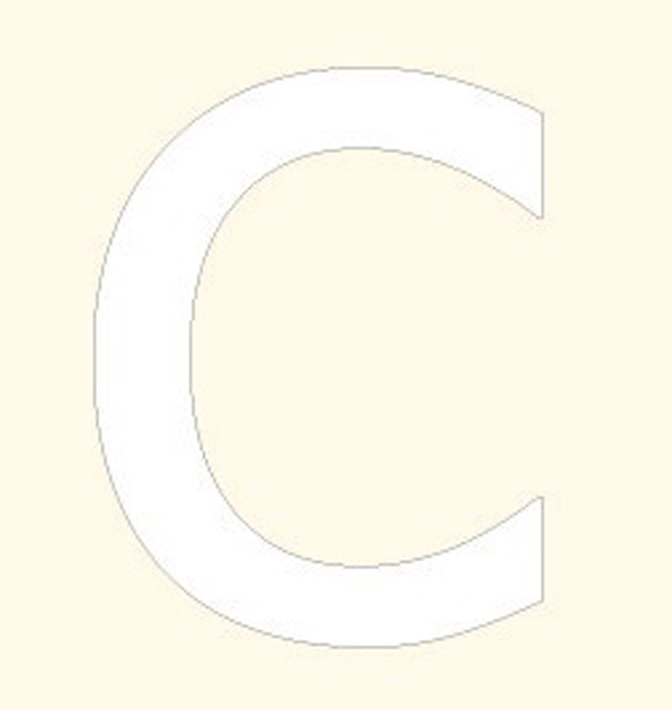 Marquage Adhésive Lettre B Verdana 100mm Blanc