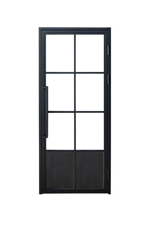 Enkele stalen binnendeur Tara 6W glas + paneel links op maat