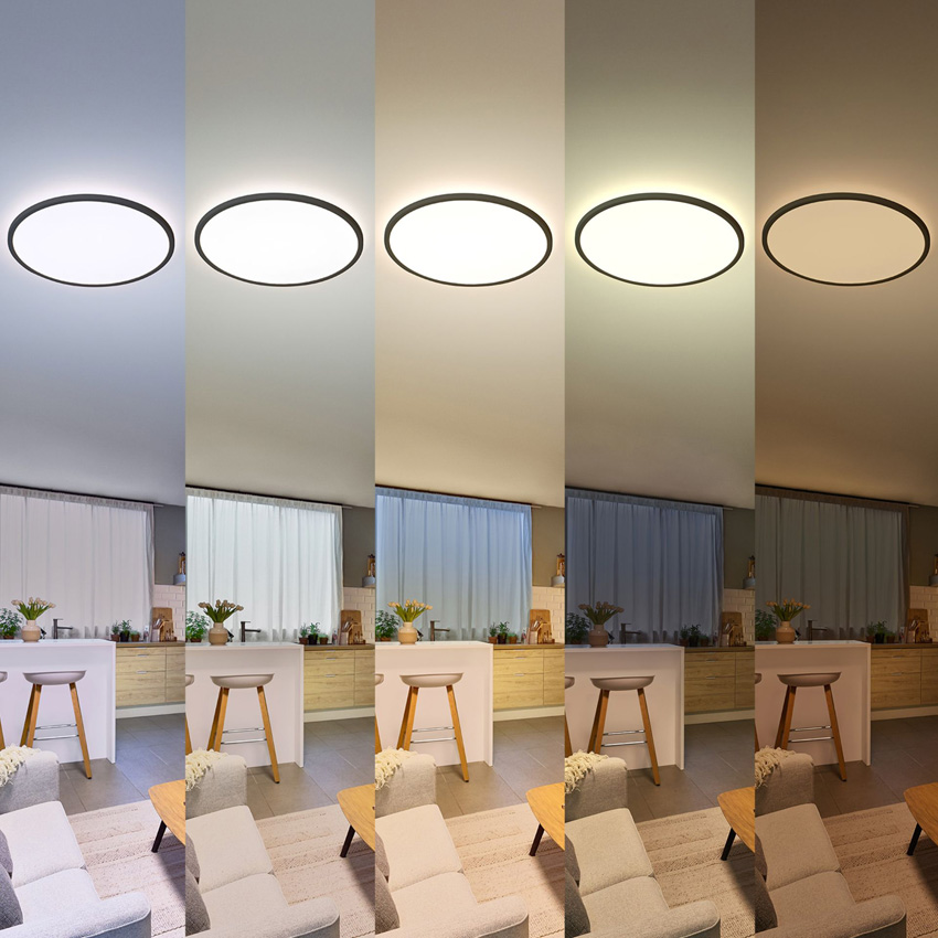 Plafonnier - noir - Ø42,1cm - dimmable - LED - 1x22W - 2200/6500K