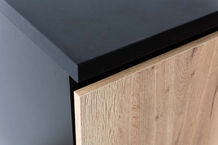 Keukenkast Plenti onderkast zwart/houtlook 100x78cm