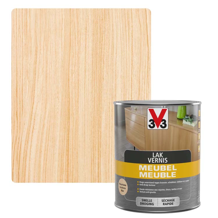 V33 laque pour meuble transparente mate 1l