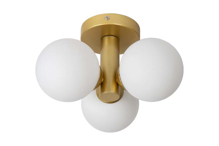Plafonnier Salle de bains - Ø 28 cm - 3xG9 - IP44 - Or Mat / Laiton