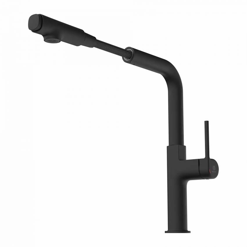 Robinet de cuisine Wasserwerk WK 11 noir mat avec bec extractible