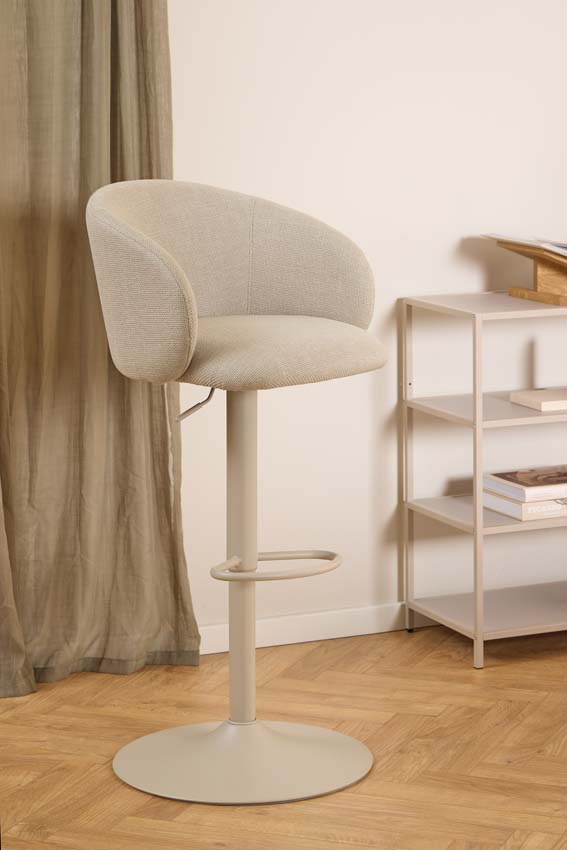 Chaise de bar Nora avec pied trompette beige