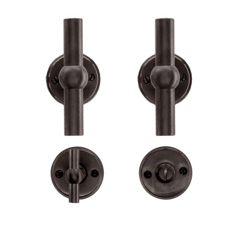 Poignée de porte pro grado T+T carbon noir avec serrure toilette