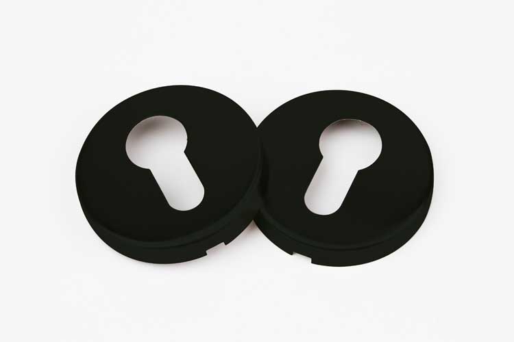 rosace cylindre noir ronde 8mm set = 2 pièces